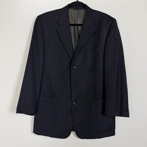 Marcello Tarantino Couture Black Tailored Blazer Mens 40R 3 Button Patch Pocket